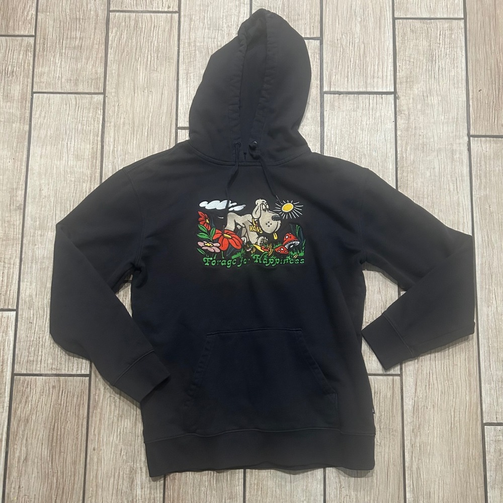 Vans Forage for Happiness Embroidered Dog Mushroom embroidered Hoodie Black M